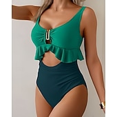 abordables Surfing Tankinis &amp; Bikinis-Mujer Traje de baño 2 Piezas Trajes de baño Color sólido Secado rápido Alta elasticidad Sin Mangas Bañadores Traje de baño Surf Playa Natación Verano