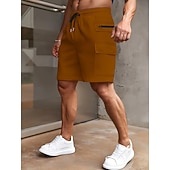 cheap Holiday-Men's Tactical Cargo Cargo Shorts Shorts Casual Shorts Pocket Elastic Waist Plain Comfort Above Knee Casual Outdoor Streetwear Fashion Streetwear Wine Navy Blue Stretchy