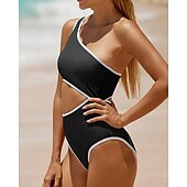 رخيصةأون راش غاردز ون بيس-نسائي ثوب السباحة لباس السباحة ون بيس لون سادة سريع جاف عالية المرونة بدون كم ملابس السباحة تزلج على الماء عطلة سباحة الصيف