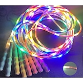  ugrókötél led lámpákkal fitnesz edzőeszközökhöz, gubancolódásmentes kötélugrás puha gyöngyös szegmenssel, prémium állítható ugrókötél gyerekeknek, nőknek, férfiaknak