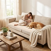 cheap Sofa Cover-Pet Couch Cover for 3 Cushion Sofa, Non-Slip Fuzzy Couch Cover for Dogs Washable, Thick Soft Sofa Slipcovers Cushion Protector Pet Friendly