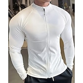 levne Běžecké tričko a tílka-Pánské Jednobarevné Koşu Tişörtü Stahovací tričko Jaro Podzim Zapni Dlouhý rukáv Rychleschnoucí Komprese Odvod vlhkosti Cvičení v tělocvičně Aktivní trénink Cvičení Černá Bílá Šedá sportovní oblečení