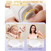 abordables Soins Personnels &amp; Santé-Coupe-ongles électrique 2 en 1, coupe-ongles automatique et polisseur électrique multifonctionnel avec 2 vitesses réglables pour seniors, enfants et adultes