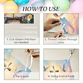 お買い得  ホリデータペストリー-十字架と鳩が描かれたイースターのドアカバー、鮮やかな花の階段のシーン、聖週間のキリスト教の宗教的装飾、イースターや屋外のディスプレイに最適