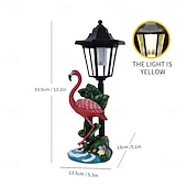 baratos Luzes de paisagem-1 flamingo solar à prova d'água para uso externo &amp;Luminária de resina em forma de guindaste, decoração para jardim, quintal, gramado e caminho, estátua de animal solar para iluminação paisagística,