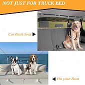 halpa Koiran tarvikkeet matkalle-kuorma-auton lavan koiranhihna kahdelle koiralle, räikkäkiristys säädettävä kaksinkertainen turvallinen kuorma-auton lavan koiranhihnajärjestelmä lava-autoihin, katumaastureihin ja henkilöautoihin