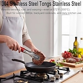 cheap Grills &amp; Outdoor Cooking-2pcs Stainless Steel Barbecue Clip, Fish Frying Spatula with Anti-Slip Comfortable Grip, Suitable for Flipping Fish, Eggs, Pizza, Steak, and Fries, Ideal for Home and Restaurant, Outdoor Barbecue Use