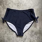 Χαμηλού Κόστους Μπικίνι σλιπ-Γυναικεία Μαγιό Ελαστικό μπόξερ σορτς Προκλητικό Μαγιό Διακοπές Ρούχα παραλίας Συμπαγές Χρώμα Αμάνικο Μαγιό