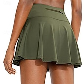 abordables Jupes et skorts pour femmes-Femmes Couleur Unie Jupe décontractée Jupe-short de tennis Jupes de tennis avec shorts Avec Poches Séchage Rapide Respirant Course Fitness Yoga Jupe Jupe-short Blanche Noir Rose Vêtements de tennis