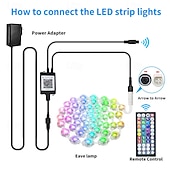 お買い得  スマートホームライト-恒久的な屋外ライト、アプリとリモコン付きの RGB スマート屋外軒先ライト、時間指定の音楽同期 IP67 防水 LED 軒先ライト、パーティー、ハロウィン、クリスマス、屋上、庭に最適