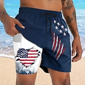 economico Shorts Patriottici 250-Per uomo 4 luglio, 250° anniversario degli Stati Uniti Bandiera degli Stati Uniti Patriottico Pantaloncini foderati Pantaloncini da bagno 2 in 1 Pantaloncini da mare Misura del girovita medio Moda
