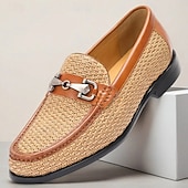 ieftine Mocasini din piele premium-Mocasini eleganți din piele pentru bărbați - design țesut cu detalii din piele, ideali pentru ocazii casual și semi-formale