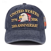 abordables Accesorios-Gorra de Béisbol Águila Bandera estadounidense Retro Antiguo Herencia Patriótico 1776-2026 para Unisexo Adulto Impresión 3D  para Día de la Independencia 4 de julio Exterior Casual Diario Desfile
