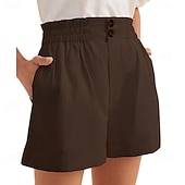 abordables Pantalones cortos calientes-Mujer Pantalón corto Pantalones cortos de verano Pantalones cortos de playa Vacaciones Moda Casual / Diario Corto Media cintura Cremallera Bolsillo Cintura elástica Secado rápido Suave Transpirable