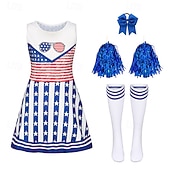  fantasias de líder de torcida, cosplay infantil, fantasias de Halloween para meninas, carnaval, Dia da Independência/4 de julho, festa, apresentação, baile de máscaras.