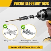 billige borkronesett-4 stk. fjærbelastet skrueholderbits, fallsikker skrutrekkerbits, universelt skruefesteverktøy, enhånds, skruerdriftsguide borespissholder for elektriker, mekaniker, gjør-det-selv-entusiast