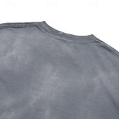 cheap Basic T shirts-Men's T Shirt 100% Cotton Acid Wash Shirt Tee Top Short Sleeves Crew Neck Summer Spring Plain Fashion Designer Basic Garment Dyed Plain Vacation Street Going out Blue Black Pink Top Tee for Men