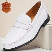 Χαμηλού Κόστους Δερμάτινα Loafers Premium-Ανδρικά λευκά δερμάτινα μοκασίνια – δερμάτινα παπούτσια υψηλής ποιότητας με απλή κομψότητα για casual και επίσημες περιστάσεις