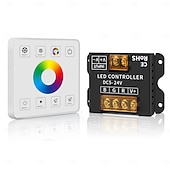 levne Vypínače-Stmívač LED pásků 2,4G RF bezdrátové dálkové ovládání stmívatelný nástěnný stmívač vhodný pro jednobarevné dvoubarevné RGB RGBW RGBCCT LED pásky DC5V-24V 10-50A jednokanálový stmívač