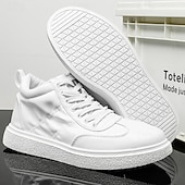 economico Sneakers Casual-sneakers alte rosse da uomo: design traspirante, eleganti e comode, perfette per lo sport, l'abbigliamento casual e le attività all'aperto