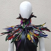 Χαμηλού Κόστους αξεσουάρ-Καρναβάλι 2026 Ρίο Καρναβάλι Σαμπά Αξεσουάρ Γυναικείου Ουράνιου Φτερού Κάπα με Σειρές Παγιέτας Πολύχρωμο Φτερό Ώμου Σα Shawl με Κορδέλα Δεσίματος Κοστούμι Επίδειξης Φεστιβάλ Βραζιλίας