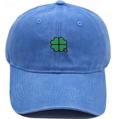 economico Cappellino da baseball da uomo-Unisex Cappellino da Baseball Blu chiaro Esercito verde Cotone Ricamato Protezione UV Clover Casual Quotidiano Casual Festa di San Patrizio Casuale Quotidiano San Patrizio Tinta unica Quadrifoglio