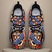 Χαμηλού Κόστους Ανδρικά παπούτσια-Αθλητικά Παπούτσια Γυναίκες 250η Επέτειος Ηνωμένων Πολιτειών Πατριωτικά Αμερικανικά Παπούτσια Τολμηρός Γραφικός Σχεδιασμός Ελαφρύ Άνετο Παπούτσια για την Εορτή της Εργατικής Πρωτομαγιάς