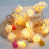 abordables Tiras de Luces LED-Guirnalda de luces rosas de 1,5 m y 10 LED con pilas para bodas, fiestas, hogar, terrazas, San Valentín, Día de la Madre, cumpleaños, luces decorativas.