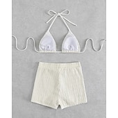 levne Surfovací tankiny a bikiny-Dámské Bikinové sety 2 ks Plavky Jednobarevné Ochrana proti UV záření Elastický Bez rukávů Plavky Surfování Potápění Plavání Léto