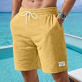 cheap Casual Shorts-Men's Shorts Casual Shorts Corduroy Shorts Pocket Elastic Waist Plain Comfort Breathable Knee Length Casual Outdoor Beach Vacation Fashion Black White Micro-elastic