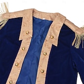 cheap Outerwear-250th Anniversary USA Rococo Victorian Outfits Long Sleeves George Washington Fancy Dress Men's Halloween Carnival Independence Day 4th of July Adults Coat