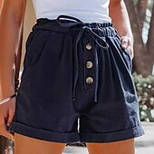 cheap Hot Shorts-Women's Shorts Summer Shorts Beach Shorts Vacation Fashion Casual Daily Short High Waist Solid Color Plain Drawstring Pocket Elastic Waist Comfort Quick Dry Soft Stretchy Streetwear Beach Holiday