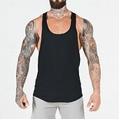 preiswerte Lauf-T-Shirts &amp; Tanktops-Herren Einfarbig Workout-Tanktop Lauf-Tanktop Fitness-Tanktop Sommer Ärmellos Schnelltrocknend Kompression Feuchtigkeitsableitend Fitnesstraining Aktives Training Übung Schwarz Weiß Rote