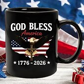 billige Krus og kopper-USA 250-årsjubileumskrus Patriotisk gave Semiquincentennial keramisk kaffekrus 1776-2026 Uavhengighetsdagen 4. juli gave til menn og kvinner Mikrobølgeovn og oppvaskmaskin trygg