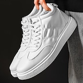 economico Sneakers Casual-sneakers alte rosse da uomo: design traspirante, eleganti e comode, perfette per lo sport, l'abbigliamento casual e le attività all'aperto