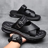 economico Infradito da Vacanza-sandali da uomo marroni con cinturini incrociati, comodi e resistenti, perfetti per i golfisti e le attività estive all'aperto