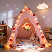 abordables Tiras de Luces LED-Guirnalda de luces rosas de 1,5 m y 10 LED con pilas para bodas, fiestas, hogar, terrazas, San Valentín, Día de la Madre, cumpleaños, luces decorativas.