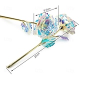 baratos Dia dos Namorados-Rosa de cristal, presente premium para o Dia dos Namorados, rosa artesanal com pétalas de cristal para um presente romântico.