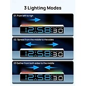お買い得  スマートデコレーションライト-デジタル目覚まし時計、寝室用デジタル時計、10色に変化するナイトライト、DST、明るさ調節可能、ベッドサイド用ダイナミック音楽同期、ゲーミングPC &amp;テレビのバックライトストリップの装飾
