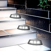 voordelige Pathway Lights &amp; Lanterns-4 stuks buitenverlichting op zonne-energie, waterdichte led-trapverlichting, driehoekige waaiervormige terrasverlichting voor tuin, erf, pad, schutting, patio, landschapsverlichting, op zonne-energie