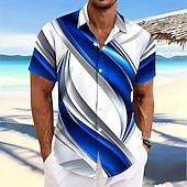 voordelige Geometrisch patroon-Voor heren Overgangskleur Abstracte kunst Overhemd Zomer overhemd Overhemd met knopen Korte mouw Mode-casual Buiten Vakantie Dagelijks gebruik Zomer Lente Strijkijzer 3D-afdrukken shirts met kraag