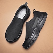 voordelige Slip-On Casual Schoenen-Grijze instapschoenen voor heren, lichtgewicht en ademend gebreid bovenwerk, comfortabele zool met demping, moderne casual stijl voor dagelijks gebruik en reizen.