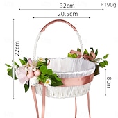 billige Originale leker-2-pakke påske fruktkurver vårutflukt håndholdt blomsterkurv vestlig stil bryllup blomsterdreng sprer blomsterkurv veving bryllup godteriblomstkurv