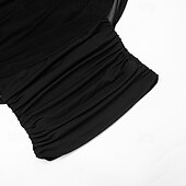 billige Plain t-skjorte-Dame T skjorte Rynket Lapper Grafisk عادي Stilfull Varmt Sexy Ermeløs Ermeløs Cowl-hals Vanlige topper Daglig Ut på byen Helg Svart Hvit Brun Vår Høst Vinter