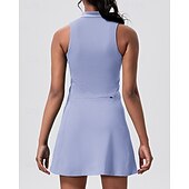 levne Dámské šaty-Dámské Jednobarevné Tenisové šaty Sportovní šaty Bez rukávů Zapni Kapsy Odvod vlhkosti Prodyšné Tenis Běh Zdatnost Šaty Bílá Růžová Modrá Oblečení na tenis