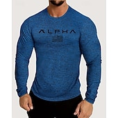 abordables T-shirts et Débardeurs de Course-Homme 250e anniversaire de l'Amérique Jour de l'Indépendance Lettre T-shirt de course T-shirt de compression Printemps Automne manche longue Séchage Rapide Compression Évacuation de l'Humidité