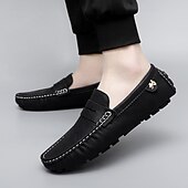 billiga Casual loafers-Herrloafers i läder – bekväma slip-ons för vardagsbruk, kontor och resor