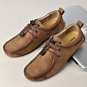 preiswerte Lässige Schnürschuhe-Braune Herren-Freizeitschuhe aus Wildleder, Schnürdesign, leichte, flexible Sohle, klassischer Freizeitstil, geeignet für Alltag und Spaziergänge