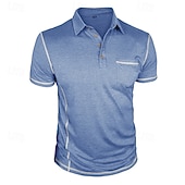 ieftine Polo clasic pentru bărbați-Bărbați Polo Cămașă de golf Casual Afaceri Clasic Manșon scurt Modă Culoare solidă Buzunar Nasturi Vară Primăvară Toate Sezoanele Fit regulat Negru Alb Roșu Vin Bleumarin Kaki Gri Deschis Polo
