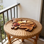 Недорогие Хранение на кухне-Деревянная доска для закусок в виде шотландской коровы, деревянное блюдо для еды в виде коровы, деревенская сервировочная доска в стиле фермерского дома, поднос для закусок, фруктов, мяса и сыра для